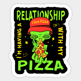 Aliens eat Pizza Sticker
